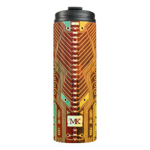 Bouteilles Isothermes Cool Turquoise Jaune Unique Retro Steampunk Monogr