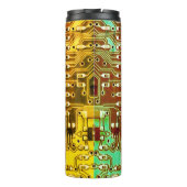 Bouteilles Isothermes Cool Turquoise Jaune Unique Retro Steampunk Monogr (Dos)