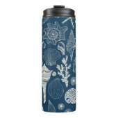 Bouteilles Isothermes Coques de mer sur bleu foncé (Devant)