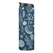 Bouteilles Isothermes Coques de mer sur bleu foncé (Tourné sur la droite)