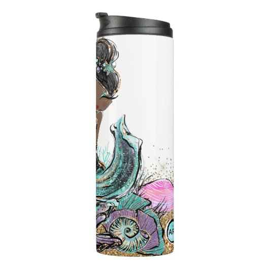 Bouteilles Isothermes *~* Coques Monogramme Parties scintillant Sirène T (Tourné sur la droite)