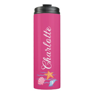 Bouteilles Isothermes Coquillages personnalisés roses chauds