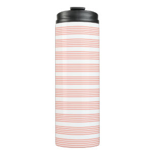 Bouteilles Isothermes Corail et blanc cinq bandes motif