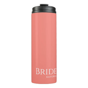 Bouteilles Isothermes Corail rose et Bride blanche