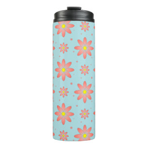 Bouteilles Isothermes Corail rose et poudres bleu délicat marguerite fle