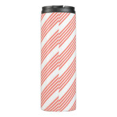 Bouteilles Isothermes Corail vivant et blanc cinq bandes motif (Dos)