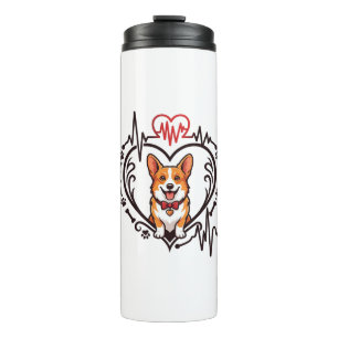Bouteilles Isothermes Corgi Chien Cœur Battement de cœur Ekg Nœud papill