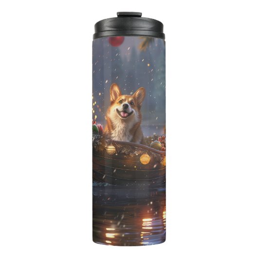 Bouteilles Isothermes Corgi Christmas Festive Voyage (Devant)