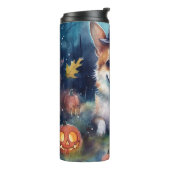 Bouteilles Isothermes Corgi d'Halloween avec la peur Citrouille (Tourné sur la gauche)