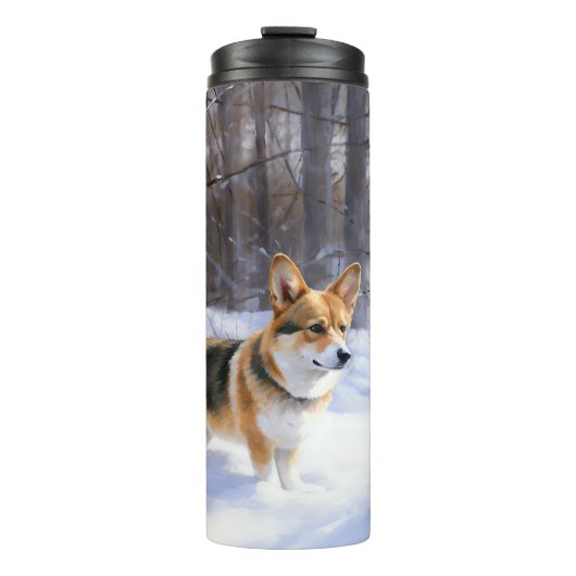 Bouteilles Isothermes Corgi laisse neiger Noël (Devant)