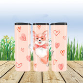 Bouteilles Isothermes Corgi Love Dancing Corgi avec Coeurs