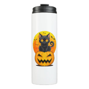 Bouteilles Isothermes Costume de Halloween Citrouille Chat Noir