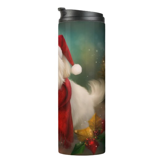 Bouteilles Isothermes Coton De Tulear Chien dans la neige Noël (Tourné sur la droite)