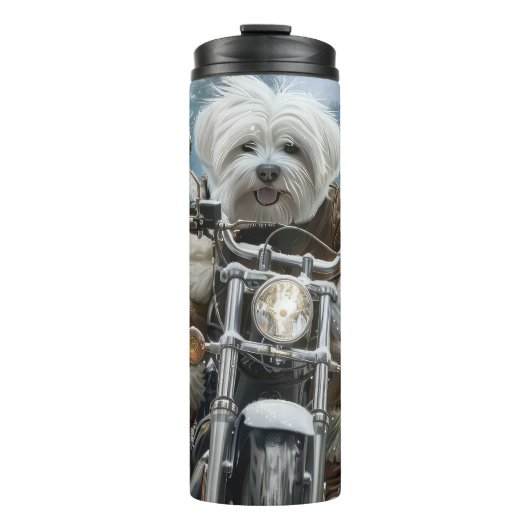 Bouteilles Isothermes Coton De Tulear Chien équitation Moto Noël (Devant)