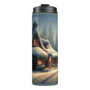 Bouteilles Isothermes Cottage de Noël 3