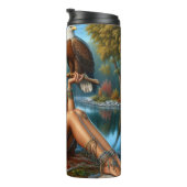 Bouteilles Isothermes Coucher de soleil de la femme amérindienne, perche (Tourné sur la droite)