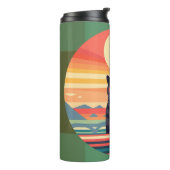 Bouteilles Isothermes Coucher de soleil rétro Vert CatArt (Tourné sur la gauche)