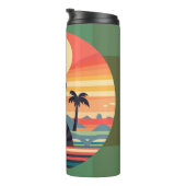 Bouteilles Isothermes Coucher de soleil rétro Vert CatArt (Tourné sur la droite)