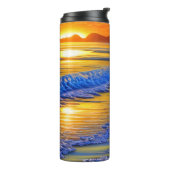 Bouteilles Isothermes Coucher de soleil sur la plage de sable (Tourné sur la gauche)