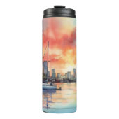 Bouteilles Isothermes Coucher de soleil sur Miami depuis Biscayne Bay (Devant)