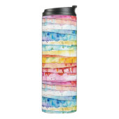 Bouteilles Isothermes Couches d'aquarelle Abstrait rouge, bleu, jaune (Tourné sur la gauche)
