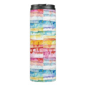 Bouteilles Isothermes Couches d'aquarelle Abstrait rouge, bleu, jaune (Dos)