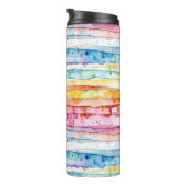 Bouteilles Isothermes Couches d'aquarelle Abstrait rouge, bleu, jaune (Tourné sur la droite)