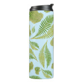 Bouteilles Isothermes Couleur Bleue Feuille Verte. Motif feuille (Tourné sur la gauche)