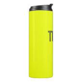 Bouteilles Isothermes Couleur Jaune Solide Nom Personnalisé Monogramme (Tourné sur la gauche)