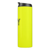 Bouteilles Isothermes Couleur Jaune Solide Nom Personnalisé Monogramme (Tourné sur la droite)