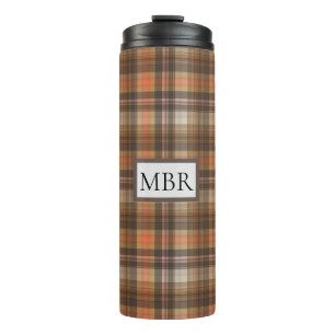 Bouteilles Isothermes Couleurs d'automne Plaid Ajouter un monogramme