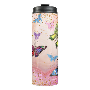 Bouteilles Isothermes Couleurs pastel avec papillons