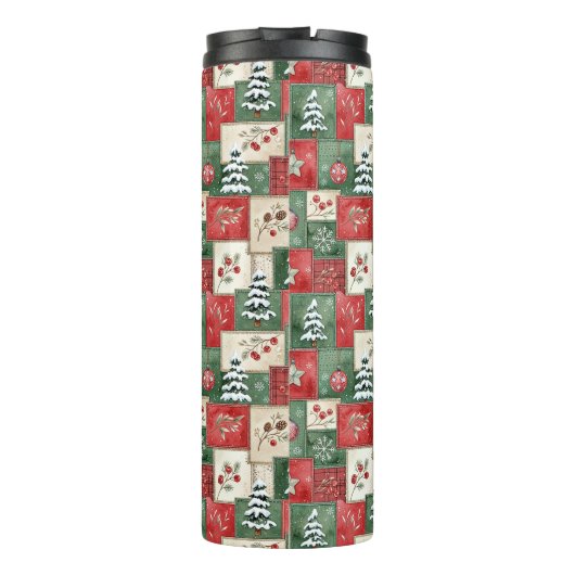 Bouteilles Isothermes Country patchwork christmas pattern (Dos)