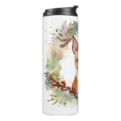 Bouteilles Isothermes Coupe de fête de la couronne de Noël Basenji (Tourné sur la gauche)