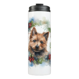 Bouteilles Isothermes Coupe de la fête de la couronne de Noël Terrier au
