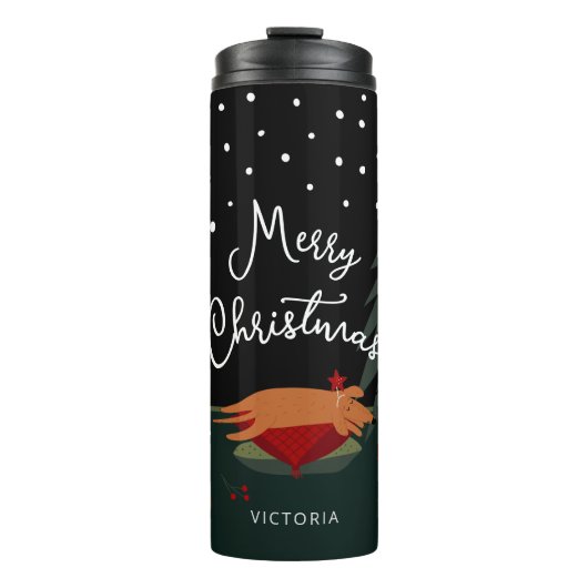 Bouteilles Isothermes Coupe de Noël mignonne (Devant)