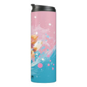 Bouteilles Isothermes Coupe Papillon Joueuse : Tache de rose et de bleu (Tourné sur la droite)