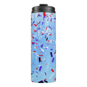 Bouteilles Isothermes Coupes en papier bleu, rouge et noir