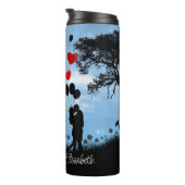 Bouteilles Isothermes Couple Baiser Romantique Lune Personnalisée (Tourné sur la droite)