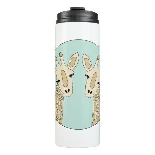 Bouteilles Isothermes Couple de girafes vert (Devant)