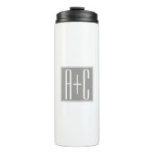 Bouteilles Isothermes Couples chics Initails | blanc et gris (Devant)