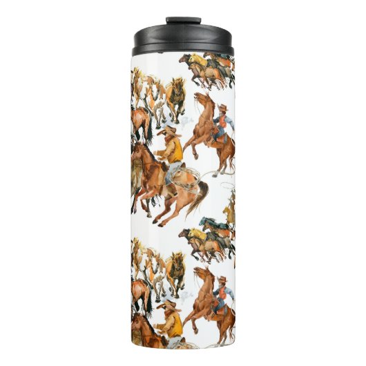 Bouteilles Isothermes Courir des chevaux sans couture motif. Cowboy amér (Devant)