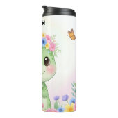 Bouteilles Isothermes Couronne de fleurs de bébé dinosaure mignon (Tourné sur la droite)