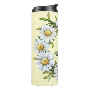 Bouteilles Isothermes Couronne de marguerites aquarelle personnalisée av