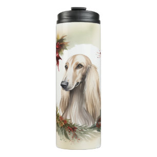 Bouteilles Isothermes Couronne de Noël Afghan Hound Chien de fête