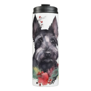 Bouteilles Isothermes Couronne de Noël de Terrier Écossais Chien de fête