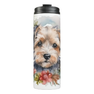 Bouteilles Isothermes Couronne de Noël Yorkipoo Chien de fête
