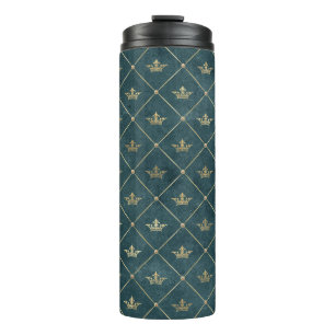 Bouteilles Isothermes Couronne dorée en détresse avec motif de treillis