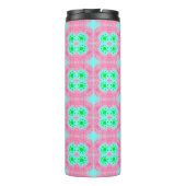 Bouteilles Isothermes Couvre pastel vert, imprimé ikat tribal. Style mod (Dos)