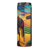 Bouteilles Isothermes Cowboy Praying Horse Cross Sunset (Dos)
